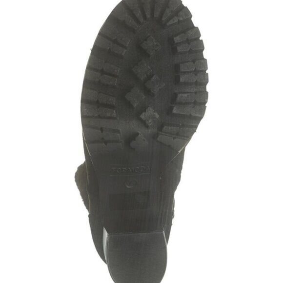 TOP Moda Women Waterproof Suede Faux Shearling Cuff Lug Boots Heels Platform - Picture 7 of 8